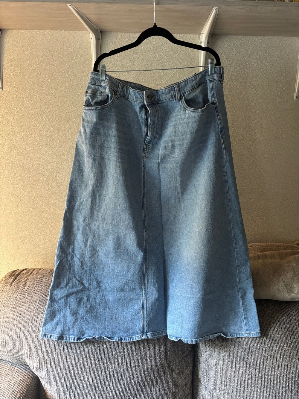 torrid Light Blue Denim A-Line Maxi skirt